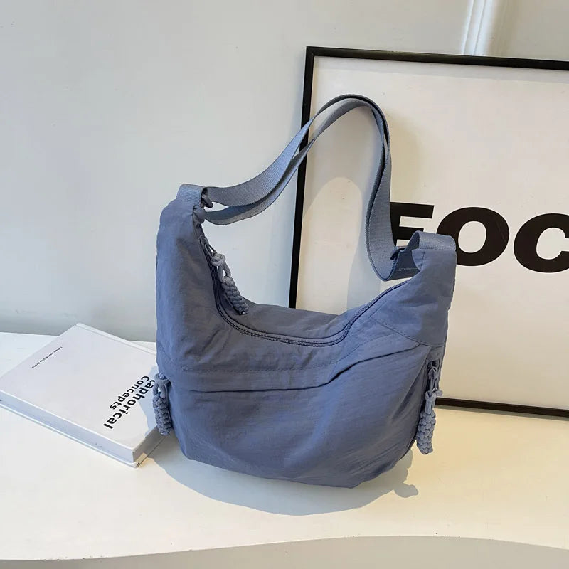 New Nylon Fabric Shoulder Bag – High Capacity Women's Crossbody Messenger Bag, Versatile & Leisure Hobo