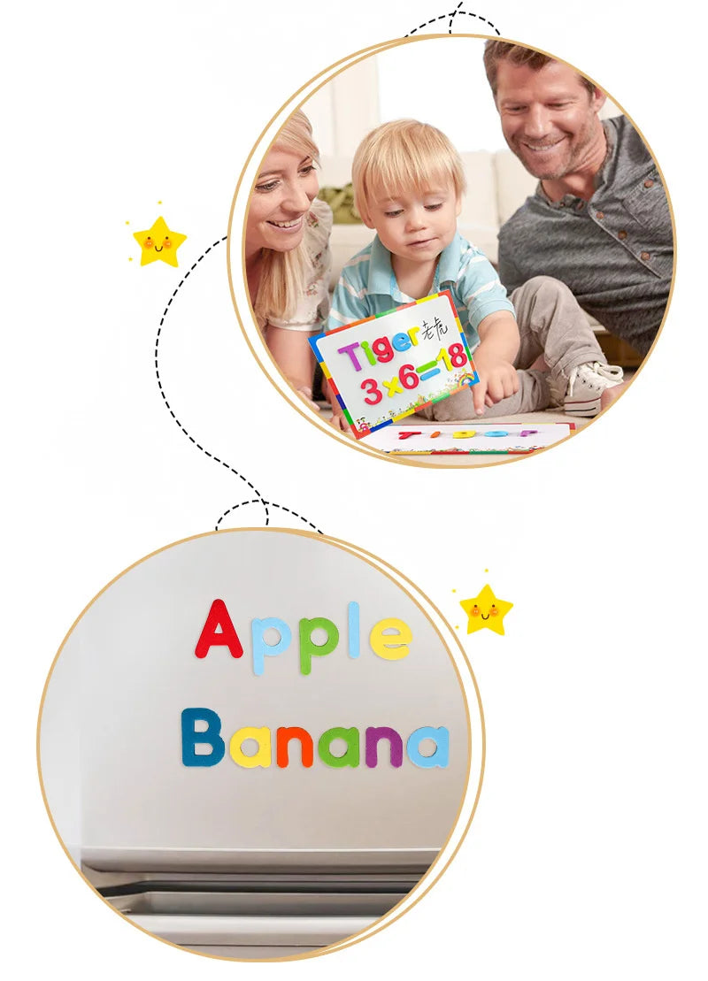 24-76pcs Magnetic Alphabet Letters — EVA Foam Refrigerator Stickers for Toddlers & Kids, Educational Spelling & Counting Toy Gift