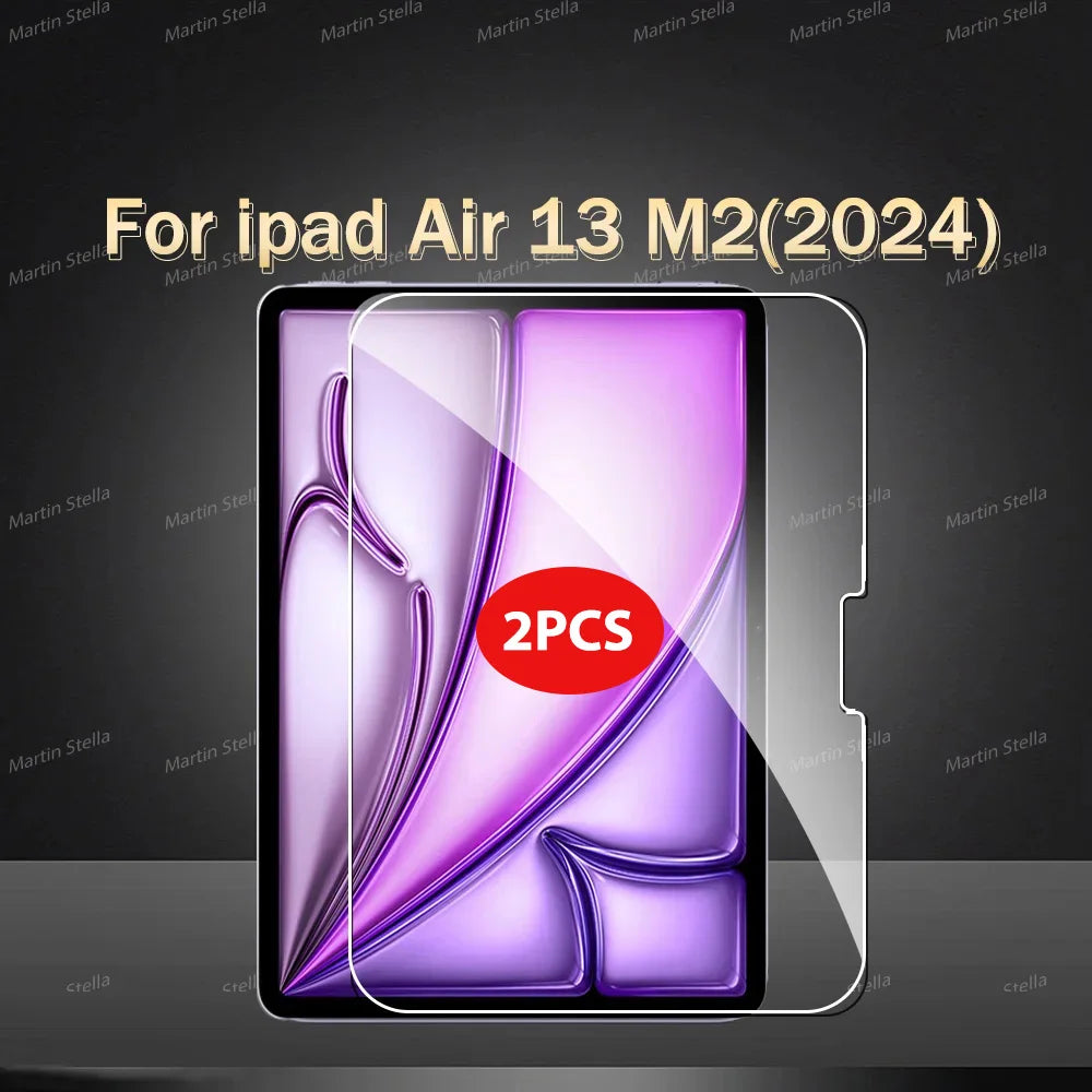 2-Pack Tempered Glass Screen Protector for iPad Pro & Air 12.9"/13"/11" — Compatible with M2/M3/M4/M5 (2024–2025)