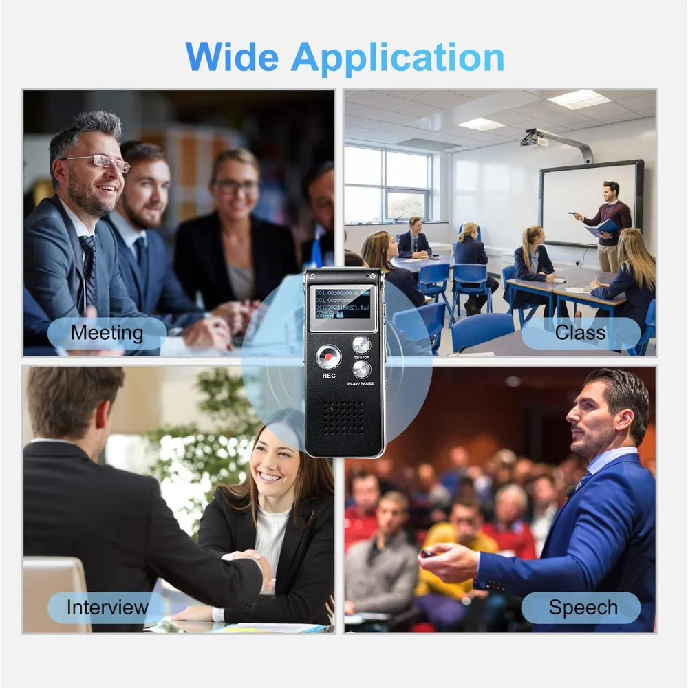 Mini Digital Voice Recorder – MP3 & USB, High-Quality 1536kbps with Playback Function