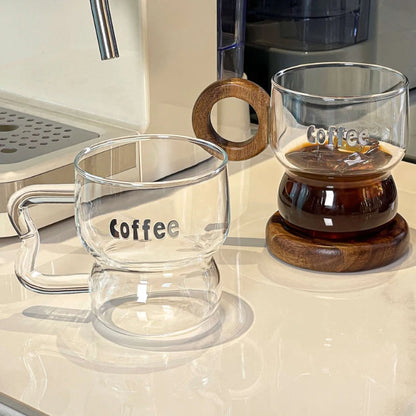 American-Style Transparent Glass Cup – Coffee, Juice & Cold Drink Mug for Home & Office