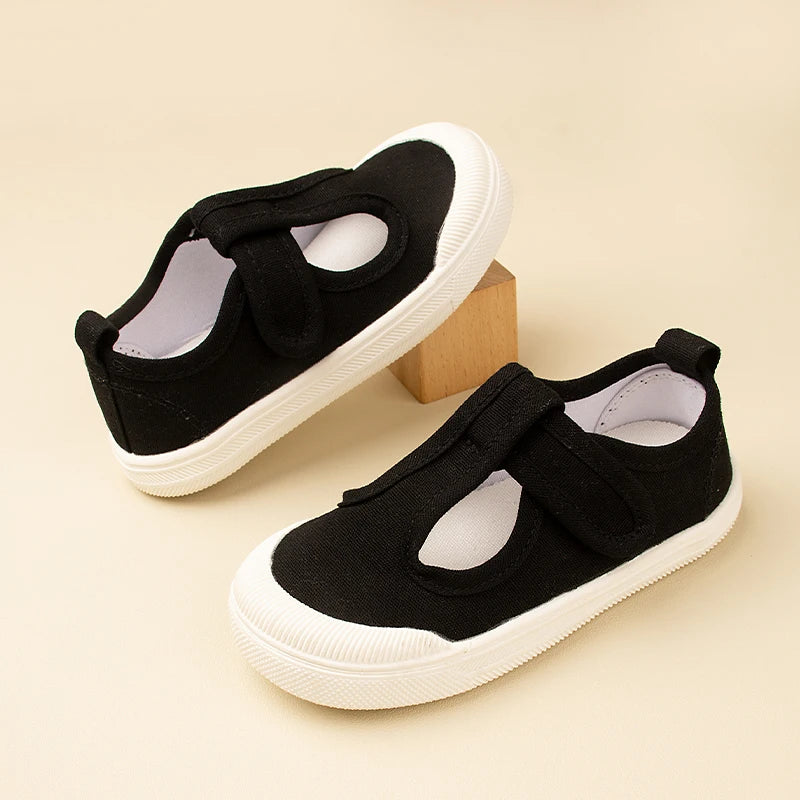 Spring & Autumn Kids Canvas Shoes — Personalized T-Shaped Breathable Sneakers for Children, Model EW8268