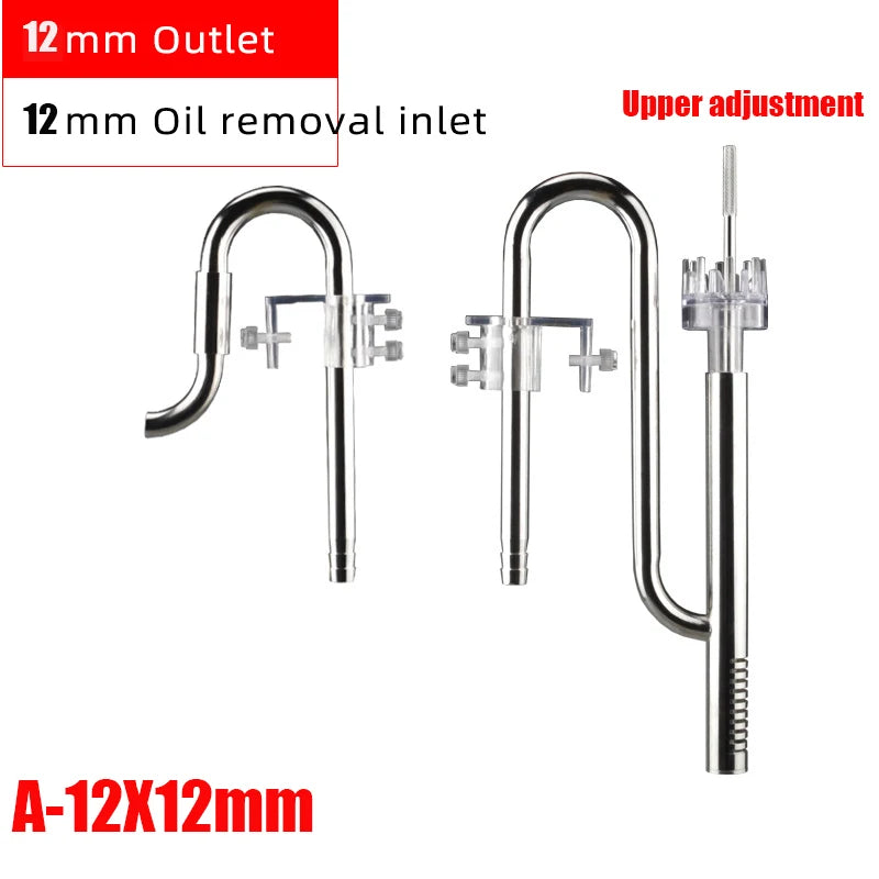 ZRDR Aquarium Filter Accessories – Stainless Steel External Inlet/Outlet Tube & Oil Film Remover for Fish Tanks