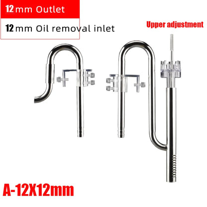 ZRDR Aquarium Filter Accessories – Stainless Steel External Inlet/Outlet Tube & Oil Film Remover for Fish Tanks