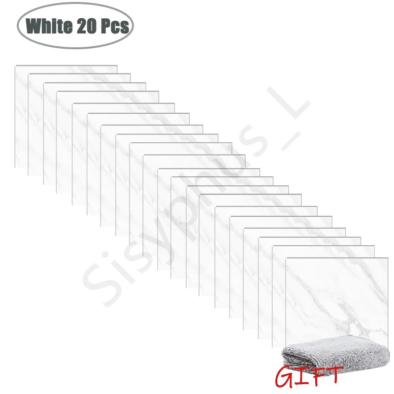 PVC Marble Wall & Floor Stickers - Waterproof Self-Adhesive Tile Decor for Kitchen & Bathroom