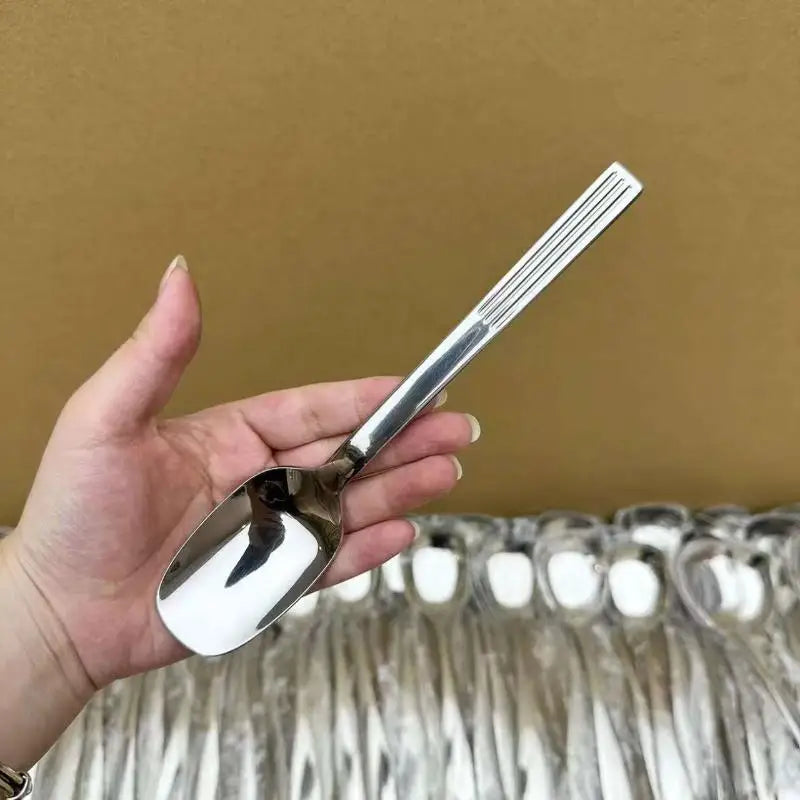 Stainless Steel Hot Pot Spoon - Thickened Long-Handle Soup Ladle for Kitchen & Dining