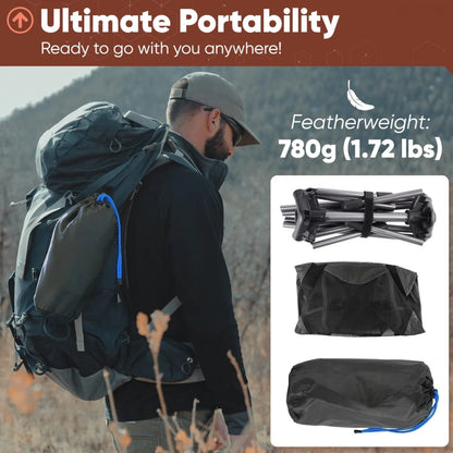 WESTTUNE Ultralight Camping Chair - 780g Aluminum Alloy Mesh Chair for Hiking, Backpacking & Travel