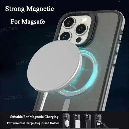 Bicolor Matte Magnetic iPhone Case - Translucent MagSafe Hard Cover with Wireless Charging Support