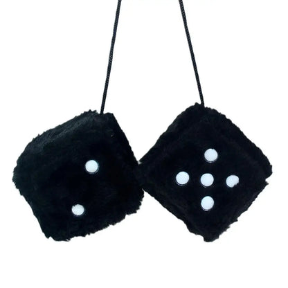 Long Hair Hot Stamping Dot Dice Plush Toy Cube – Anime Car Ornament & Decoration Pendant Accessory