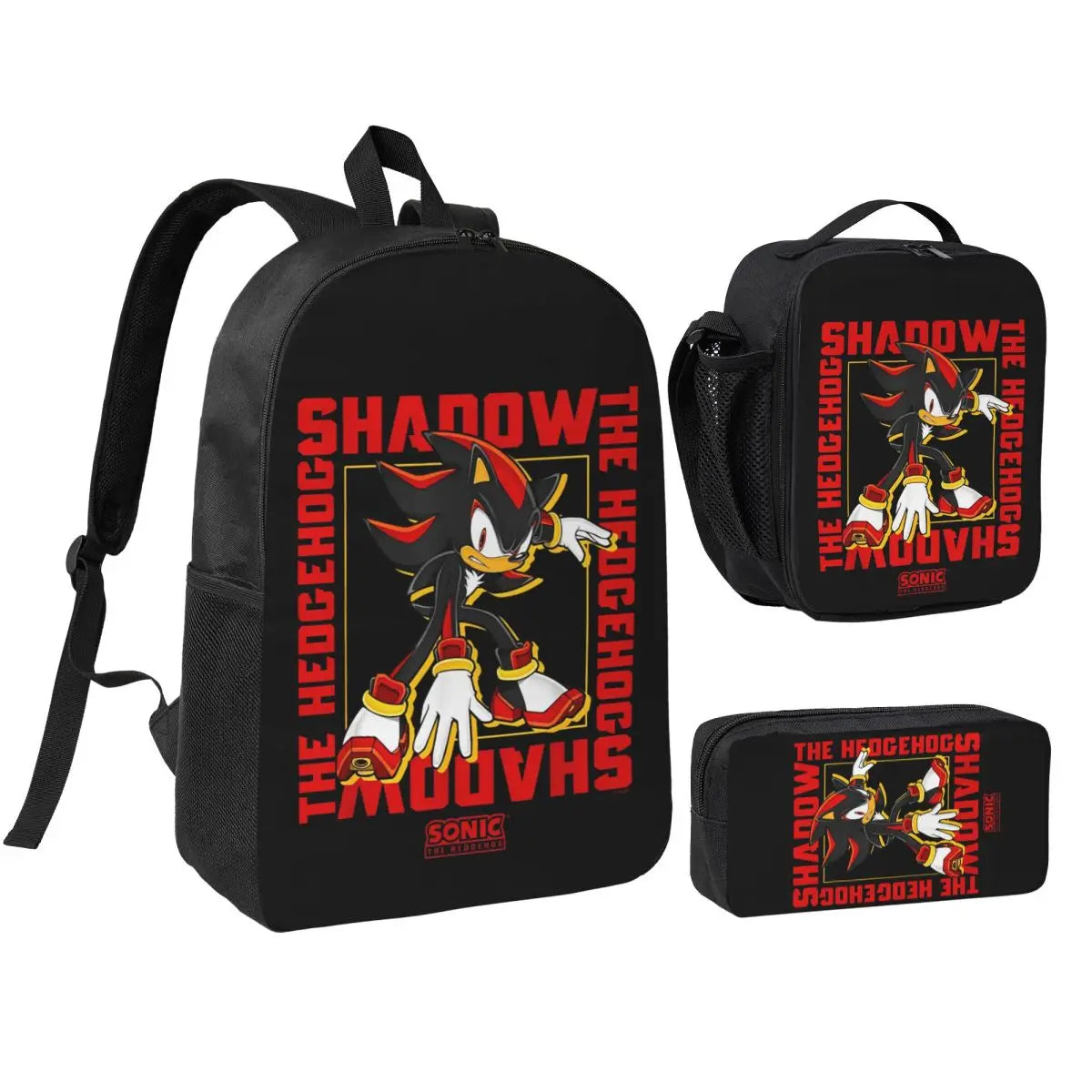 3-Piece Student Backpack Set - Cartoon School Bag with Lunch Bag and Pencil Case