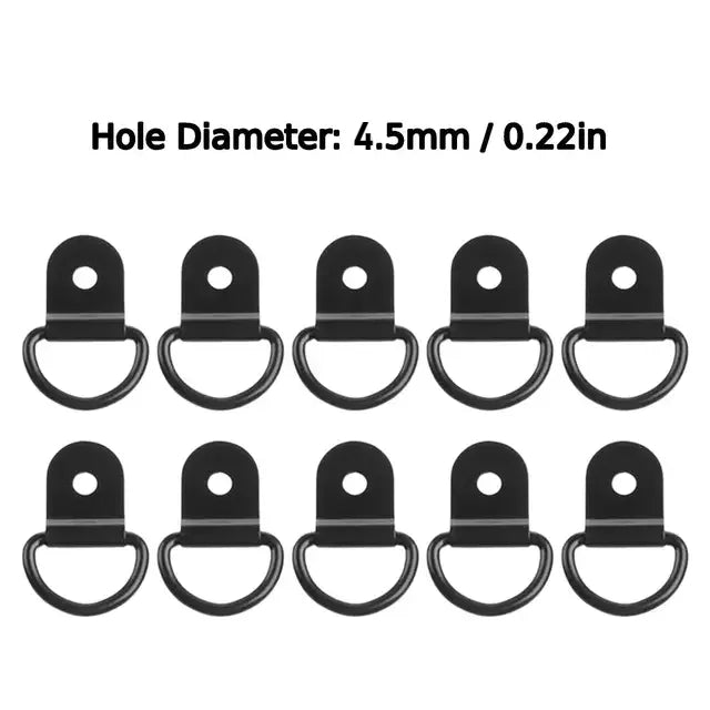 10Pcs D-Rings Tie Down Anchors - Stainless Steel Lashing Rings for Car, Boat, Cargo Trailer, RV & Van Load Securing
