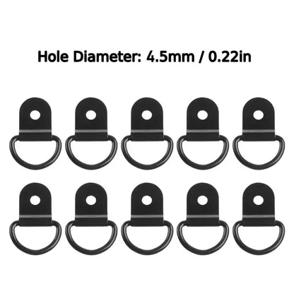 10Pcs D-Rings Tie Down Anchors - Stainless Steel Lashing Rings for Car, Boat, Cargo Trailer, RV & Van Load Securing