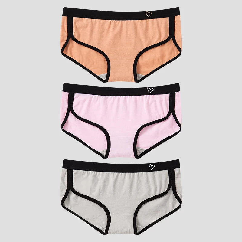 BANNIROU 3Pcs Women’s Cotton Briefs - Soft Breathable Low-Rise Sports Fitness Panties & Everyday Lingerie Underwear