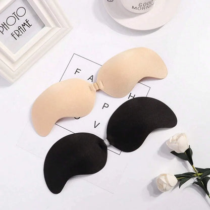 FINETOO Invisible Silicone Nipple Covers - Hypoallergenic Two-Tone Mango Cup Adhesive Bra Patches for Women, 1–15 Pieces