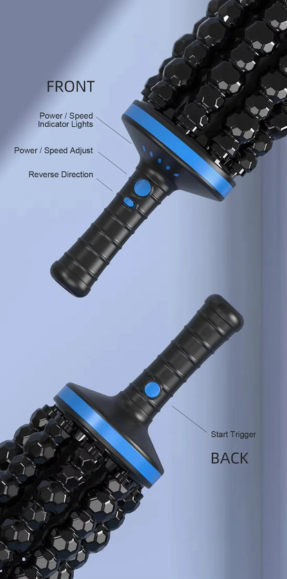 Cordless 360° Roller Body Massager — Rechargeable Percussive Vibrator for Muscle Relaxation, Back, Foot & Leg Therapy