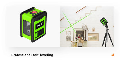 HILDA 2-Line Green Laser Level Meter | Self-Leveling Horizontal & Vertical Laser Tool