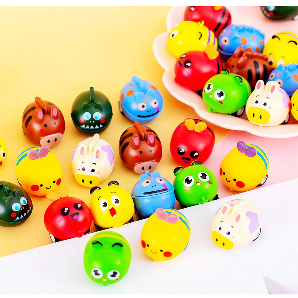 6pcs Cartoon Pet Pull-Back Car Toys – Kids Sports Toy Set, Birthday Party Favors & Pinata Gifts