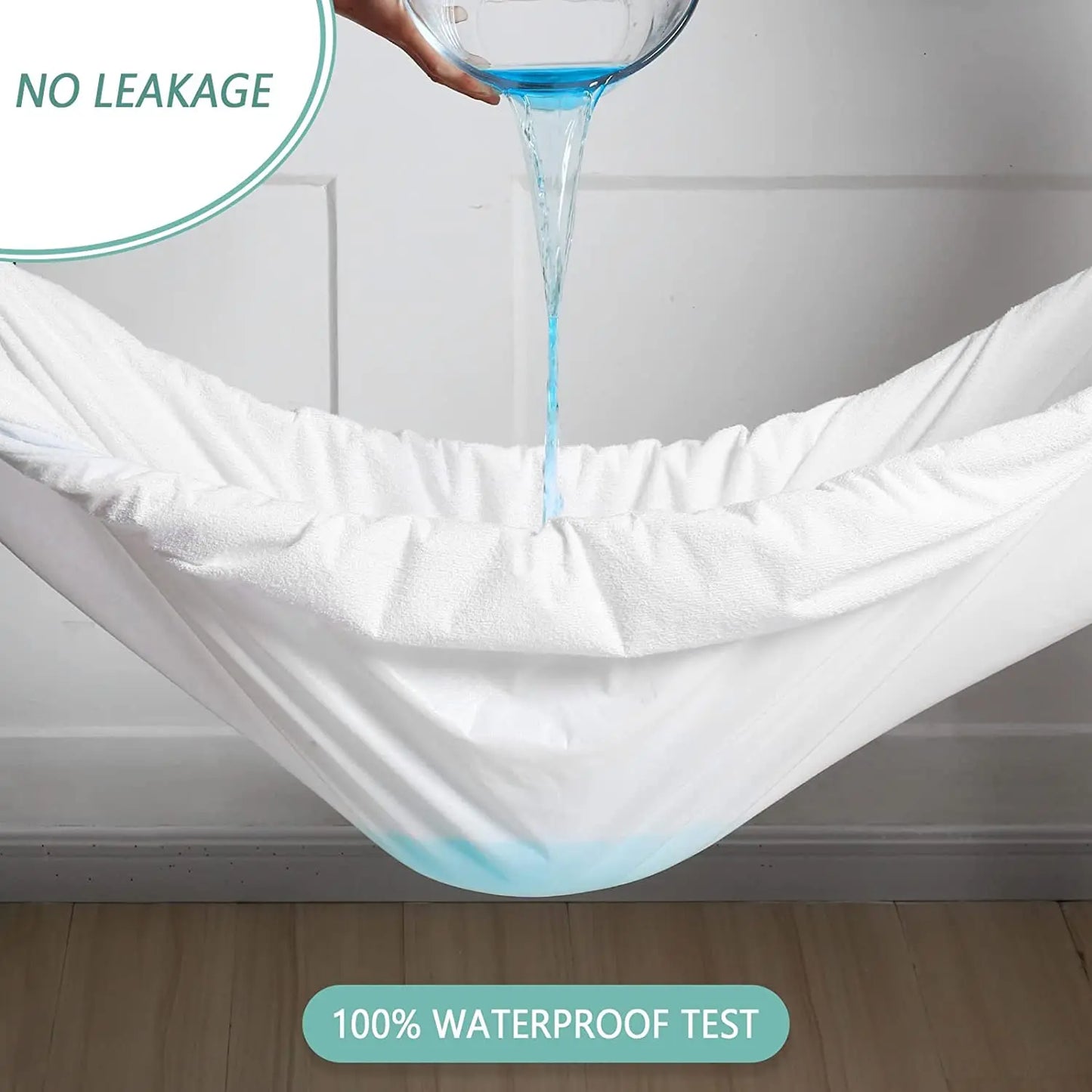 Waterproof Cotton Terry Mattress Protector - Anti-Mite Washable Flat Bed Sheet Cover for Comfortable Sleep