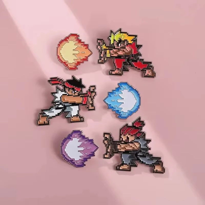 Pixel Arcade Game Enamel Pins - Creative Retro Gaming Metal Brooches and Alloy Collectible Accessories for Gifts