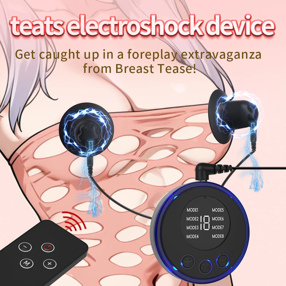 Electric Shock Nipple Clamps – Metal Breast & Clitoris Stimulator Clips for BDSM Bondage Massage (18+)