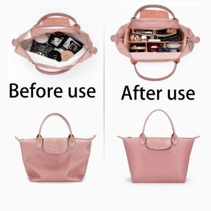 Felt Insert Bag for Longchamp Handbag - Liner Bag Felt Cloth Makeup Organizer - Portable Travel Purse Insert Support