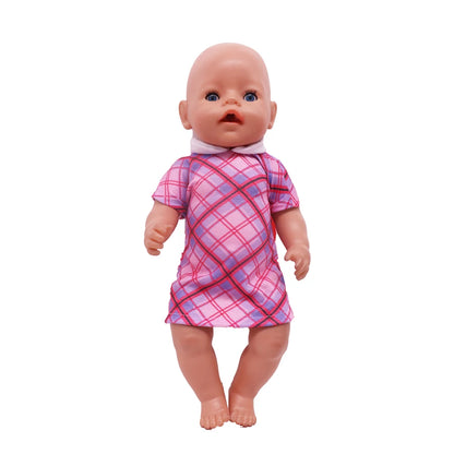 18-Inch Doll Nightdress Outfit — Purple Series Clothes for American & 43CM Baby Dolls, Our Generation Doll Gift