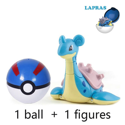 New Pokémon Action Figures – Pikachu, Charizard & Greninja Pocket Monster Poké Ball Deformation Toys for Kids Birthday Gifts