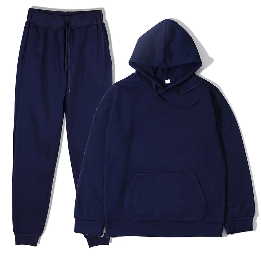 Men's Sports Tracksuit Set - Hoodie and Pants Two-Piece Running Casual Outfit for Men and Women