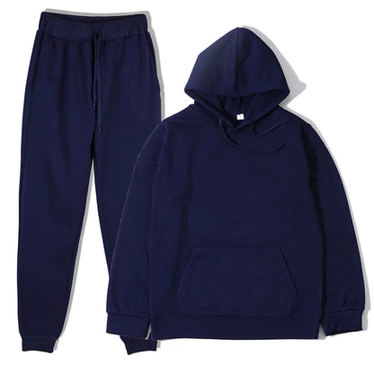 Men's Sports Tracksuit Set - Hoodie and Pants Two-Piece Running Casual Outfit for Men and Women