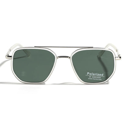 Peekaboo TR90 Polarized Sunglasses – Retro Metal Square Style for Men & Women, UV400 Double Bridge Driving Glasses
