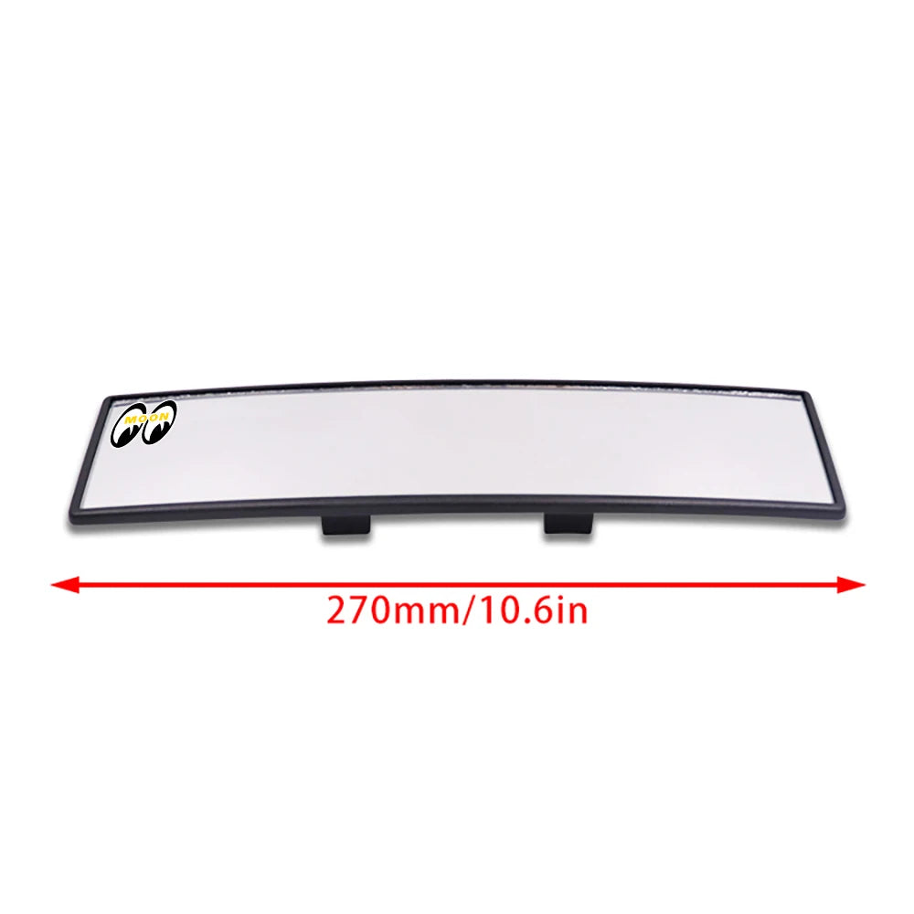 JDM Panoramic 300mm Rearview Mirror - Broadway Style Wide Angle Mooneyes Yellow Car Interior Mirror