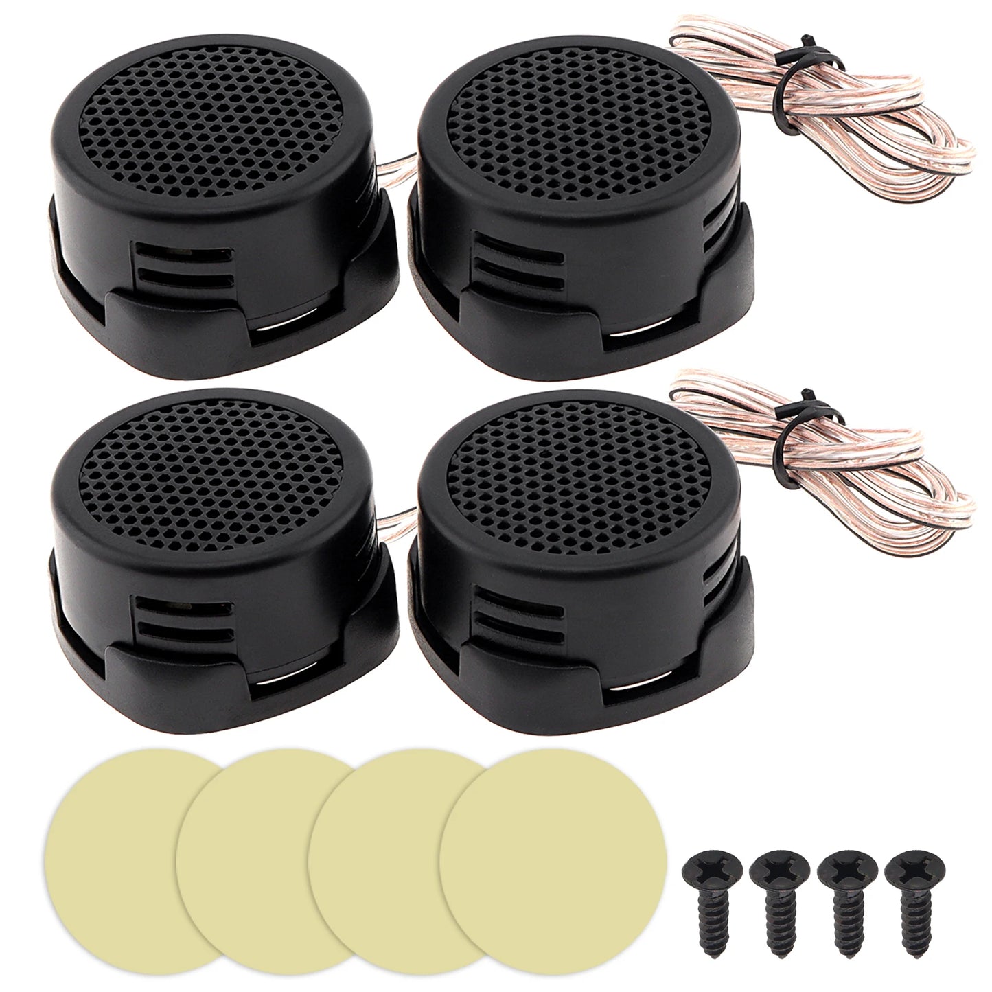 4PCS 500W Mini Dome Tweeter Speakers - High Frequency Car Audio System
