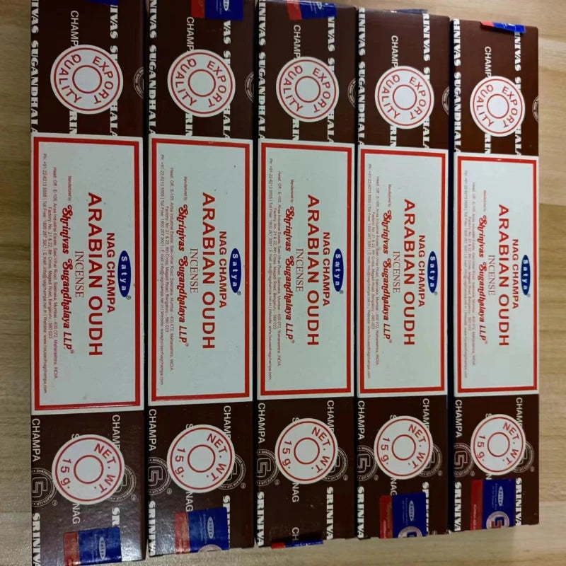 5 Box NAG Champa Satya Incense Collection – Handmade Sticks with Refreshing Medicinal Aromas for Home Fragrances
