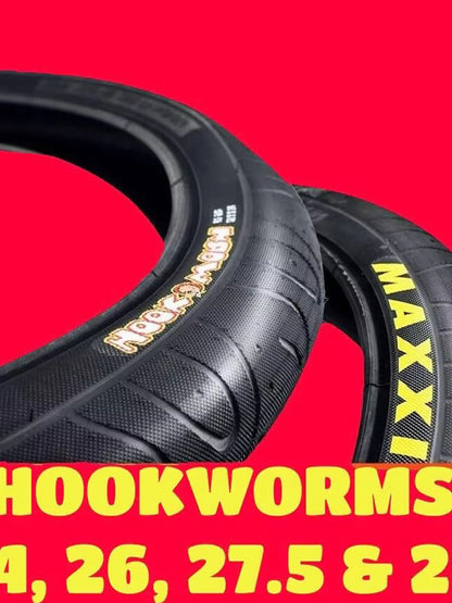MAXXIS Hookworm BMX Bike Tire – 26x2.5 Wire Bead Clincher for Street, Park & Flatland, Multiple Sizes