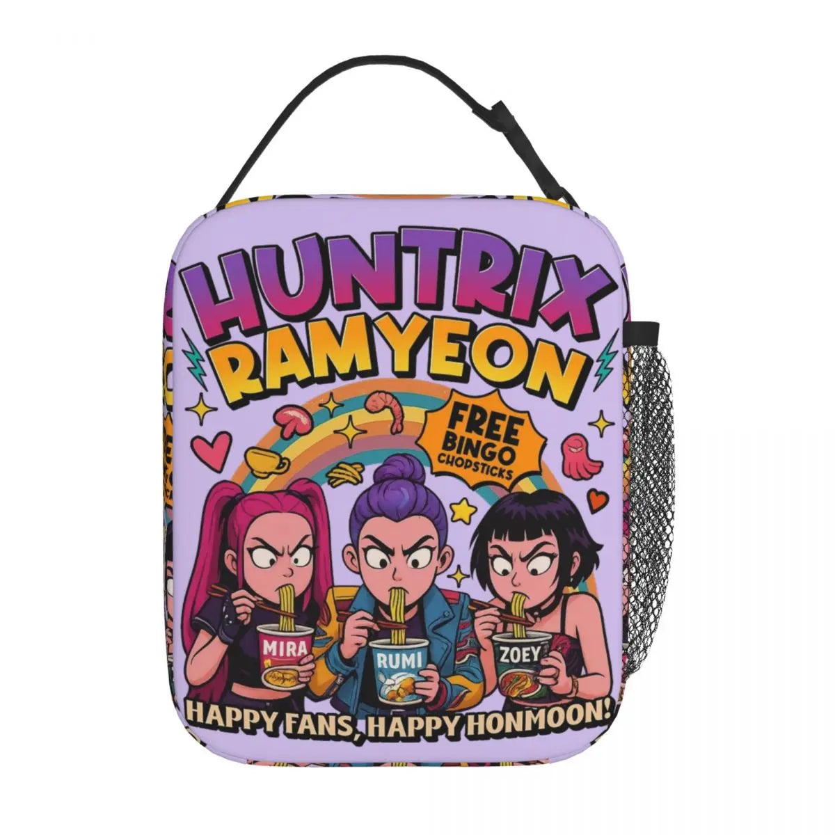 Huntrix KPop Demon Hunters Insulated Lunch Bag – Reusable Leakproof Cooler Tote for Kids & Office