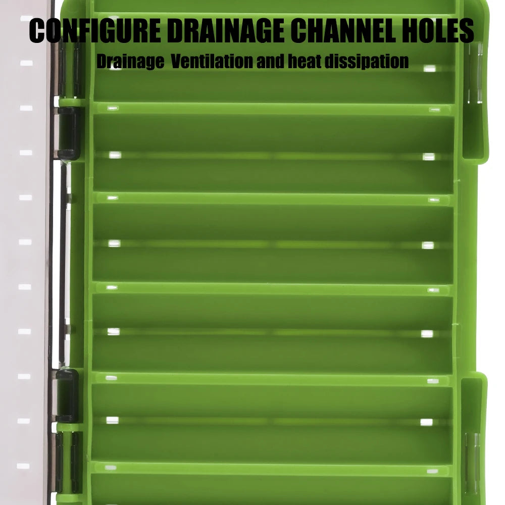 Fishing Tackle Box – 14 Compartment Double-Sided Storage Case for Lures, Hooks & Accessories, Fishing Tool Organizer