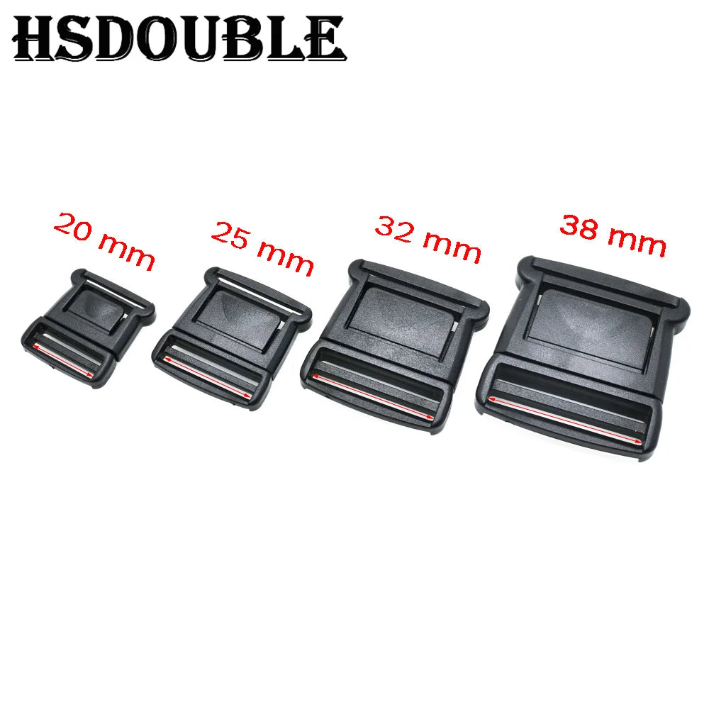 10pcs Black Plastic Center Release Buckle Set – Durable Outdoor Bag & Luggage Fastener Accessories for Travel & Student Bags