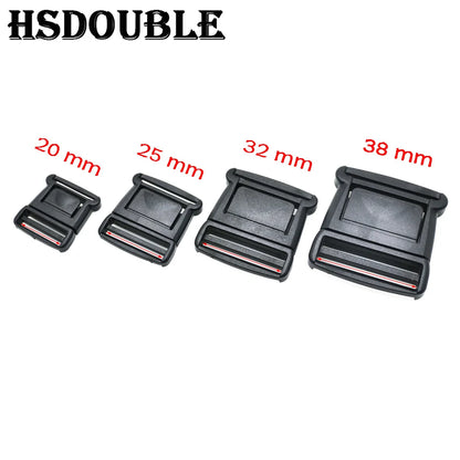 10pcs Black Plastic Center Release Buckle Set – Durable Outdoor Bag & Luggage Fastener Accessories for Travel & Student Bags