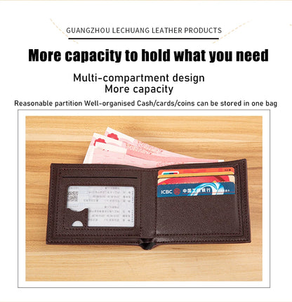 Mini Slim Zipper Card Wallet for Men — Portable Ultra-Thin Black Purse for ID, Bank & Credit Cards