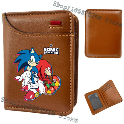 Sonic & Shadow Cartoon Wallet – Anime Multi-Card Vertical Holder, Portable Slim Card Pack, 2026 New Fashion Gift Wallet