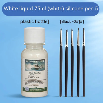Art Masking Fluid – 18/30/75ml Stay White Cover Liquid for Watercolor Painting, School & Office Art Supplies