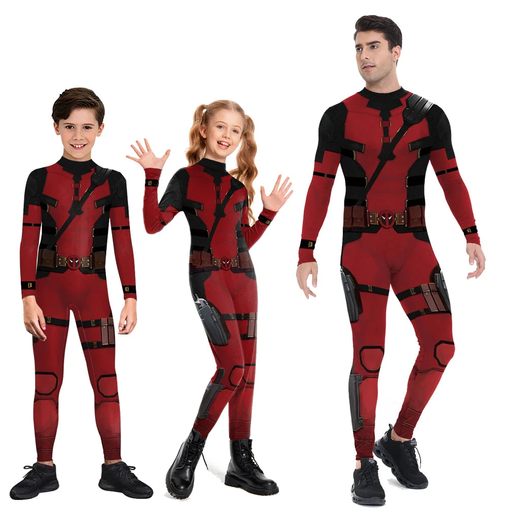 Wolverine Deadpool Cosplay Jumpsuit - Superhero Zentai Bodysuit for Kids & Adults, Halloween Party Costume