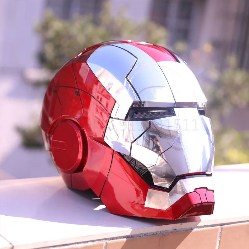 1:1 Iron Man Helmet Mk5 to Mk50 – Avengers War Machine Cosplay with Electric Open/Close, English Voice & Remote Control, Christmas Gift Toy