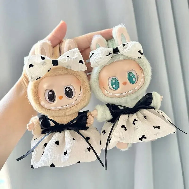 Mini Doll Clothes Outfit - Kpop EXO Labubu Idol V1 V2 Skirt & Sweater Set, Korea-Inspired Gift