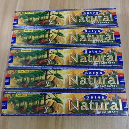 5 Box NAG Champa Satya Incense Collection – Handmade Sticks with Refreshing Medicinal Aromas for Home Fragrances