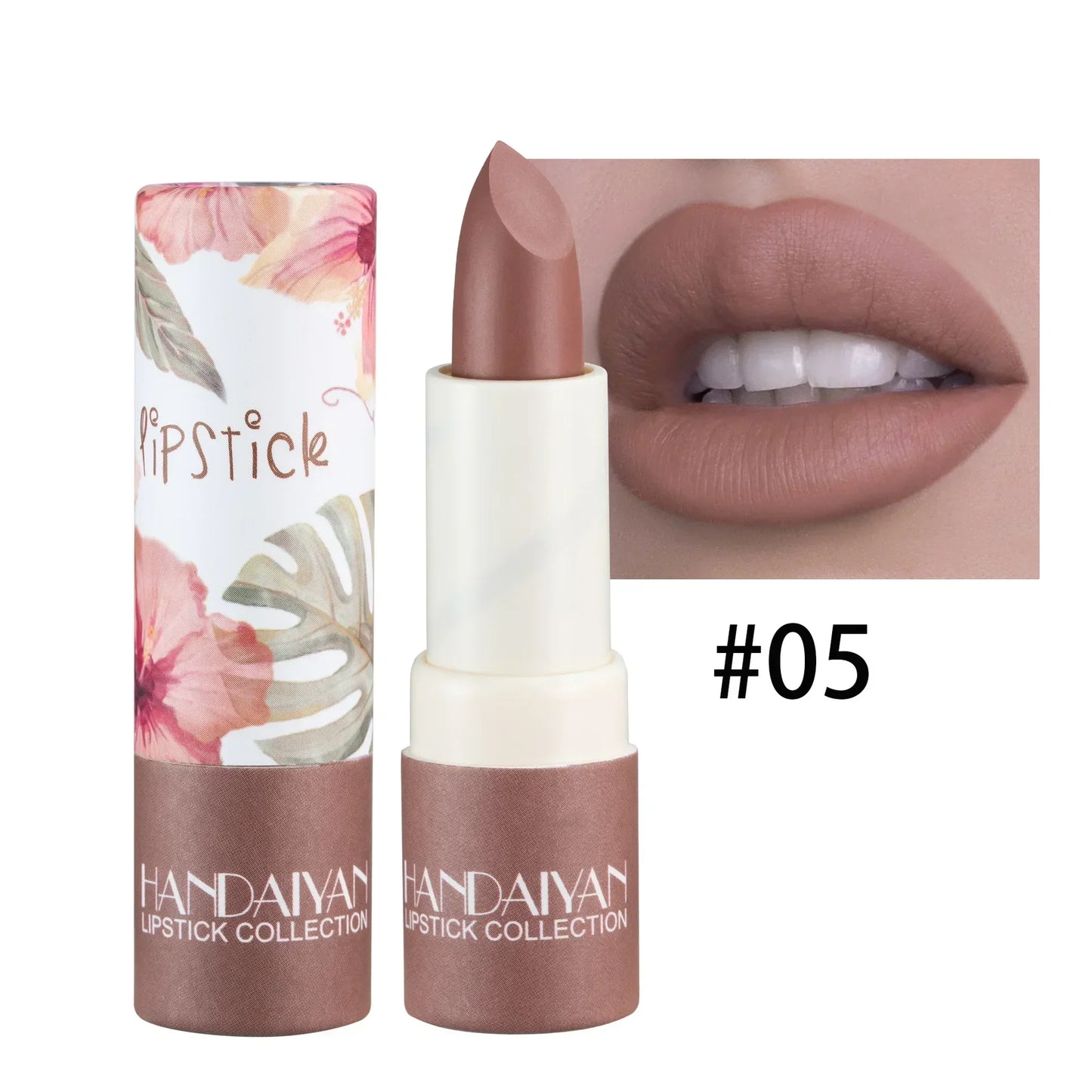 Rose Pink Nude Matte Velvet Lipstick – Long-Lasting, Non-Stick Cup, Waterproof, Sexy Lipsticks for Beauty Makeup