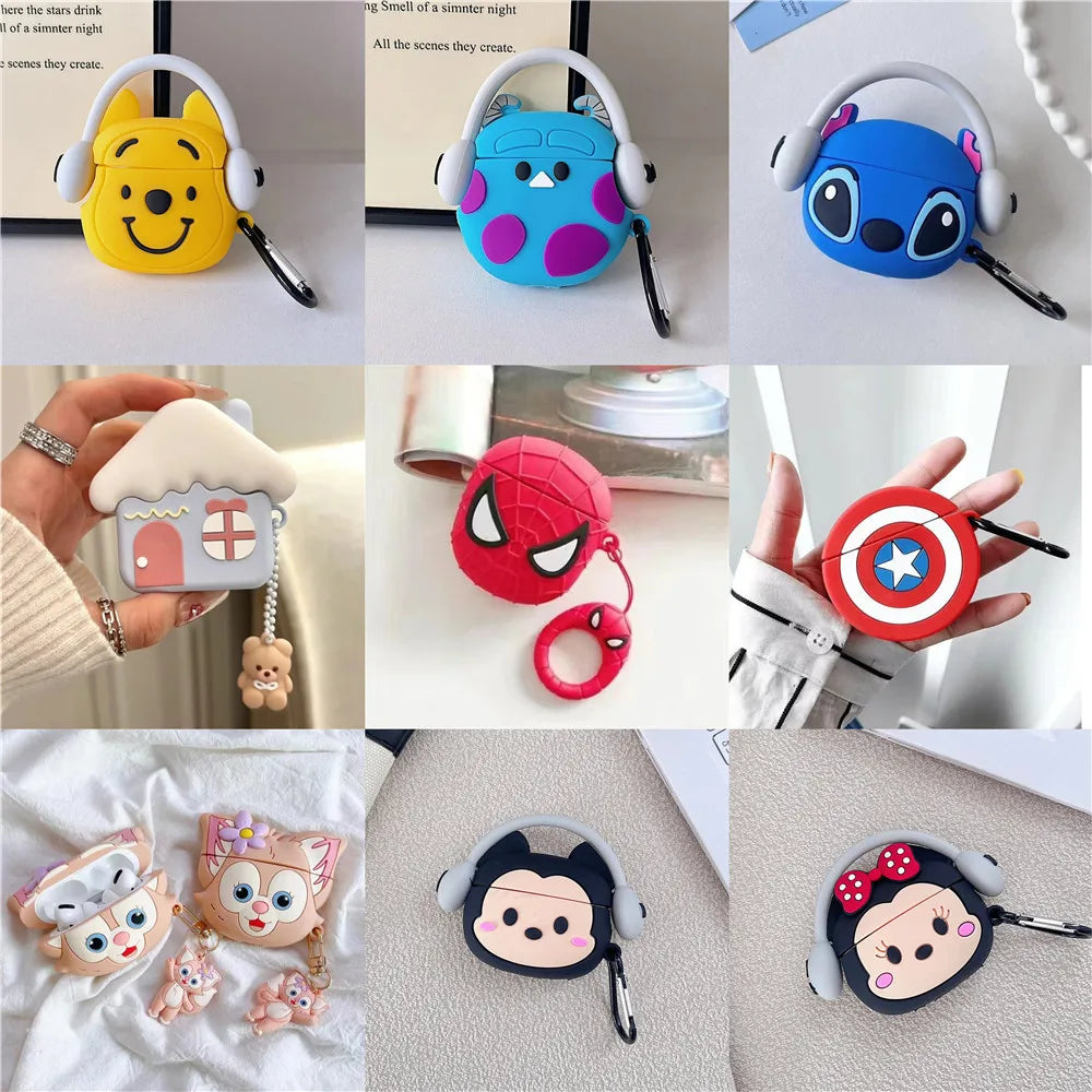 3D Cartoon Silicone Case for AirPods 1/2/3 & Pro 2 — Protective Wireless Earphone Charging Cover