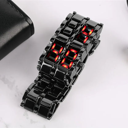 LED Display Lava Digital Watch – Red & Blue Novelty Electronic Wristwatch for Men and Women