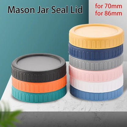 6pcs Reusable Plastic Mason Jar Lids - Leak-Proof Wide Mouth Bottle Covers with Spout for Kitchen Use