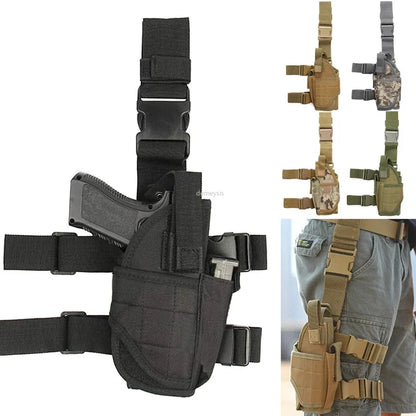 Universal Drop Leg Gun Holster - Right-Handed Tactical Thigh Pistol Bag & Pouch for All Handguns